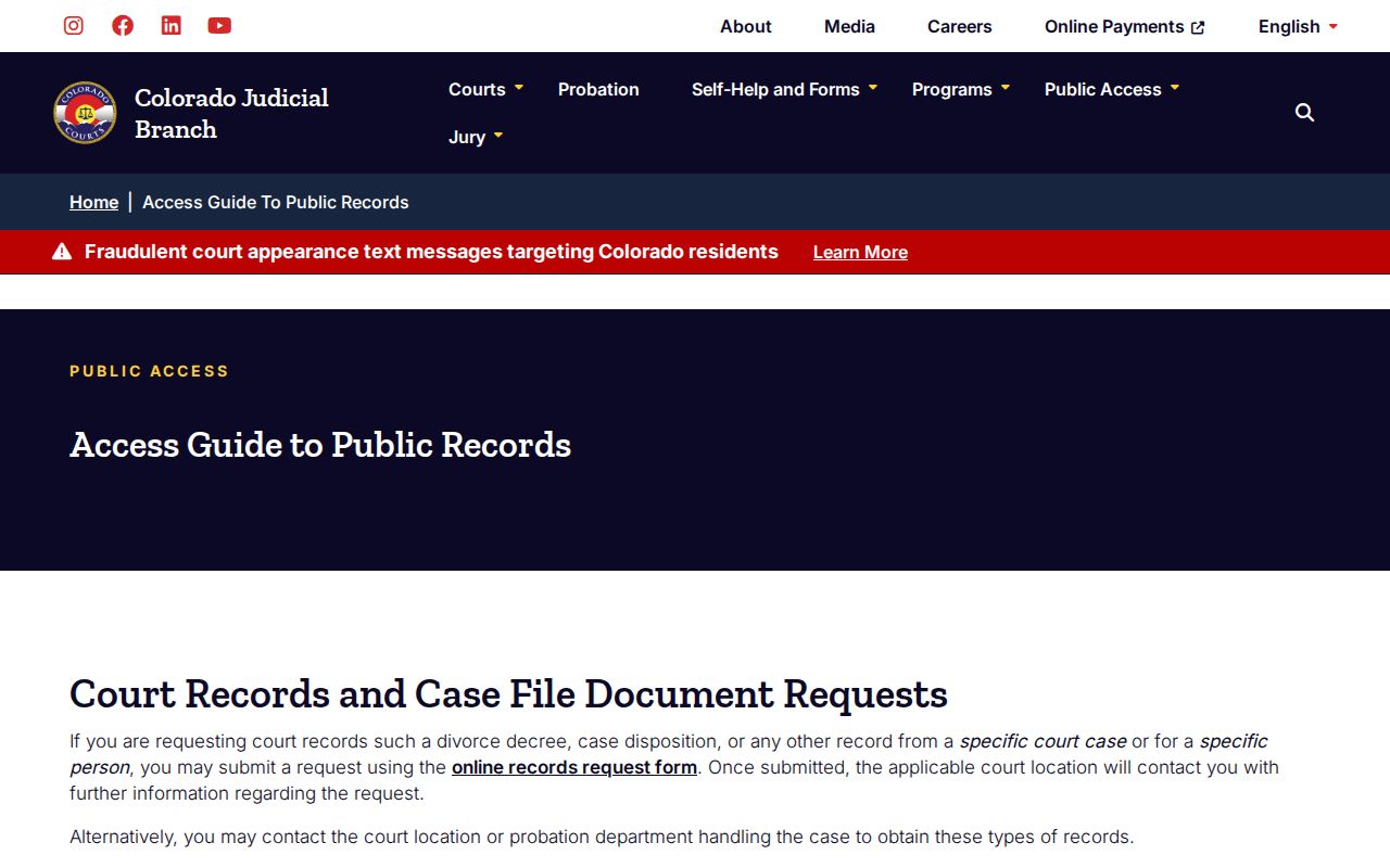 Rio Grande County warrant records public access warning