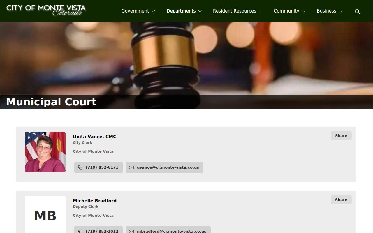Monte Vista warrant records municipal court information
